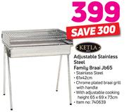 Ketla Adjustable Stainless Steel Family Braai Jb65