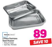 Mainstays 2 Piece Stainless Steel Roaster-Per Set