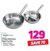 Mainstays 2 Piece Stainless Steel Fry Pan-Per Set