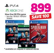 XBox One Or PS4 Game-Each