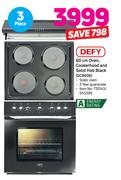 Defy 60cm Oven, Cookerhood & Solid Hob Black DCB006
