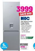 KIC 336Ltr Bottom Freezer Fridge (Metallic) KBF634 1ME WT