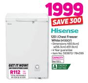 Hisense 120Ltr Chest Freezer (White) H120CF