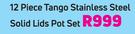 Tissolli 12 Piece Tango Stainless Steel Solid Lids Pot Set