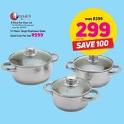 Tissolli 12 Piece Tango Stainless Steel Solid Lids Pot Set