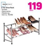 Mainstays 2 Tier Shoe Rack-Each