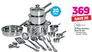 Mainstays 20 Piece Stainless Steel Pot Set-Per Set