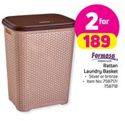 Formosa Silver Or Bronze Rattan Laundry Basket-For 2