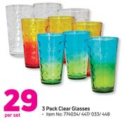 3 Pack Clear Glasses-Per Set