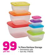 14 Piece Rainbow Storage Dishwasher Safe-Per Set