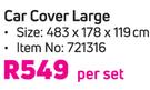 1st Gear Car Cover Large 483X178X119cm-Per Set