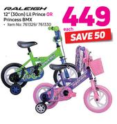 Raleigh 12"(30cm) Lil Prince Or Princess BMX-Each