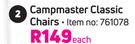 Camp Master Classic Chairs-Each