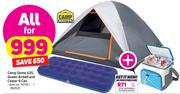 Camp Dome 420, Queen Airbed And Cooler 9 Can-For All