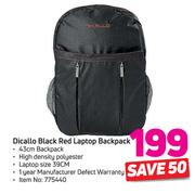 Dicallo Black Red Laptop Backpack