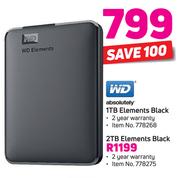 WD Absolutely 1TB Elements Black