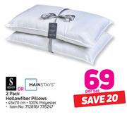 Mainstays 2 Pack Hollowfiber Pillows-Per Set