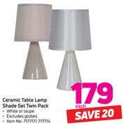 Ceramic Table Lamp Shade Set Twin Pack-Each