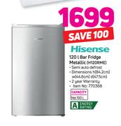 Hisense 120Ltr Bar Fridge (Metallic) H120RME