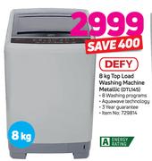Defy 8kg Top Load Washing Machine (Metallic) DTL145