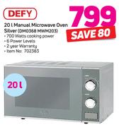 Defy 20Ltr Manual Microwave Oven Silver(DMO368 MWM203)