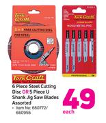 Tork Craft 6-Piece Steel Cutting Disc Or 5-Piece U Shank Jig Saw Blades-Each