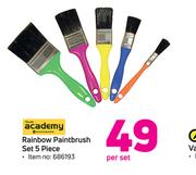 Academy Rainbow Paintbrush Set 5-Piece-Per Set