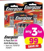 Energizer 4 Pack AA Or AAA Batteries-For 3