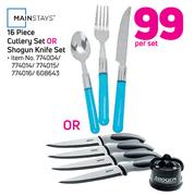 Mainstays 16-Piece Cutlery Set Or Shogun Knife Set-Per Set