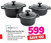 Mainstays 6-Piece Cast Iron Pot Set-Per Set