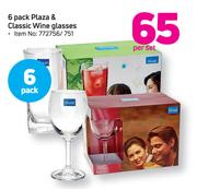 6-Pack Plaza & Classic Wine Glasses-Per Set
