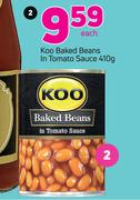 Koo Baked Beans In Tomato Sauce-410g Each