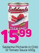 Saldanha Pilchards In Chilli Or Tomato Sauce-400g