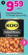 Koo Baked Beans In Tomato Sauce-410g Each