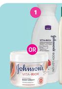 Johnson's Vita Rich Body Lotion-400ml Or Cream Assorted-350ml Each