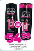 Elvive Shampoo Or Conditioner Assorted-400ml Each