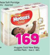 Huggies Gold New Baby Jumbo Pack Size 2-66s