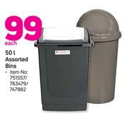Contour 50Ltr Assorted Bins-Each