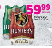 Hunter's Dry/Gold-6x330ml Per Pack