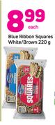 Blue Ribbon Squares White/Brown-220g Each