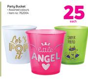 Party Bucket Assorted Colours-Each