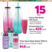Tritan Sport Water Bottle Assorted Colours-1300ml Or 1Ltr Each