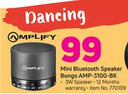 Amplify Mini Bluetooth Speaker Bongo AMP-3100-BK