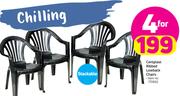 Centplast Ribbed Lowback Chairs-For 4
