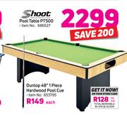 Dunlop 48" 1 Piece Hardwood Pool Cue-Each