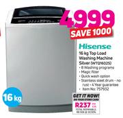 Hisense 16Kg Top Load Washing Machine Silver(WTQ1602S)