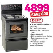Defy 4 Plate Solid Stove Black DSS497