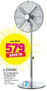 Logik 40CM Pedestal Fan Chrome ZF-1616