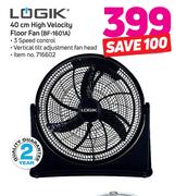 Logik 40Cm High Velocity Floor Fan BF-1601A