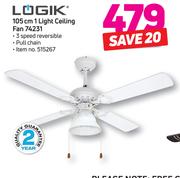 Logik 105Cm 1 light Ceiling Fan 74231
